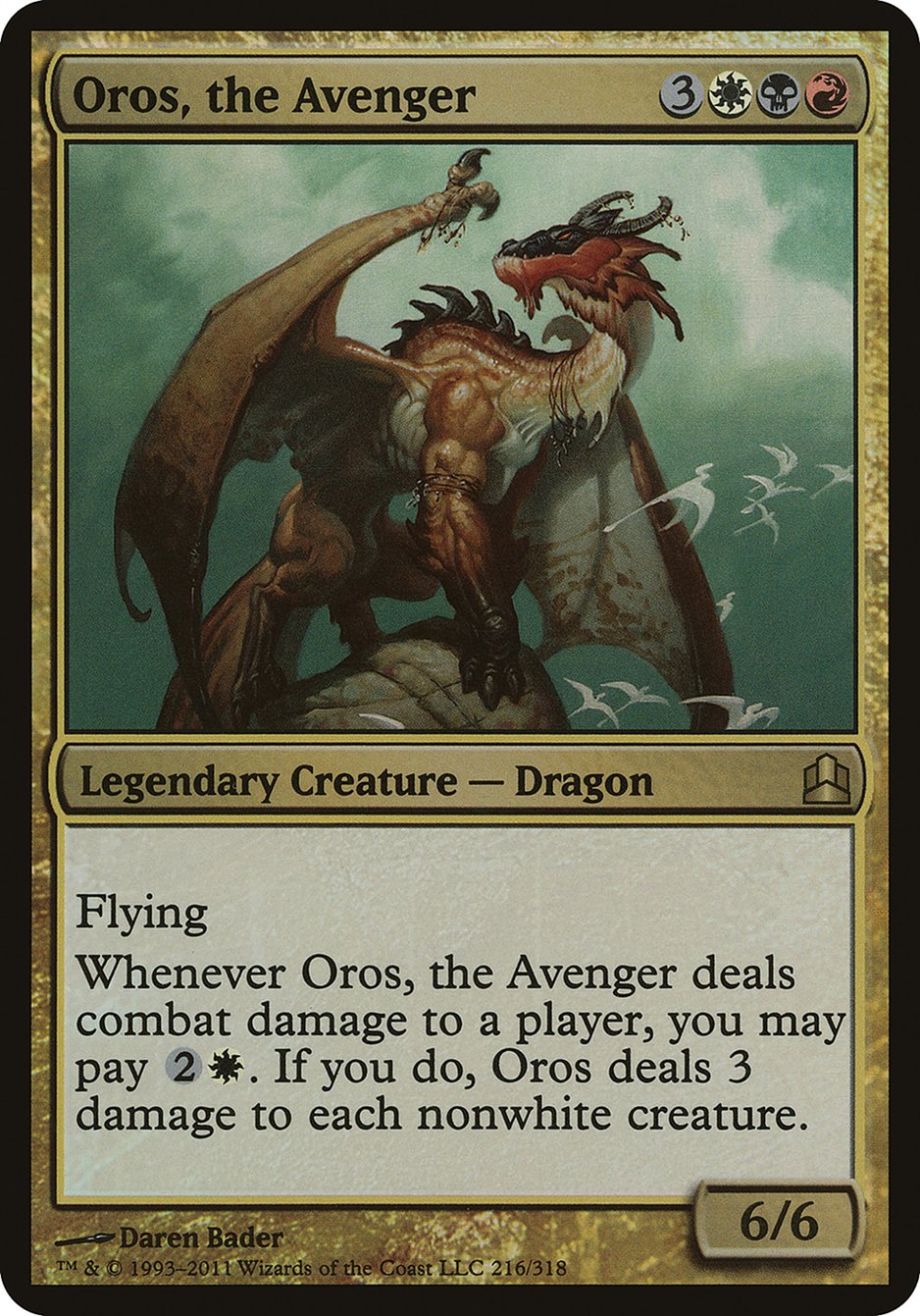 Oros, the Avenger (Oversized) [Commander 2011 Oversized] | Anubis Games and Hobby