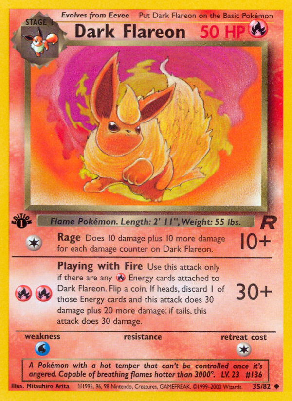 Dark Flareon (35/82) [Team Rocket 1st Edition] | Anubis Games and Hobby