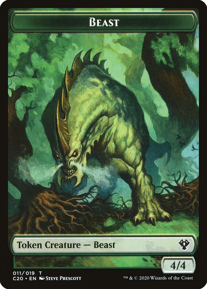 Bird Illusion // Beast (011) Double-Sided Token [Commander 2020 Tokens] | Anubis Games and Hobby