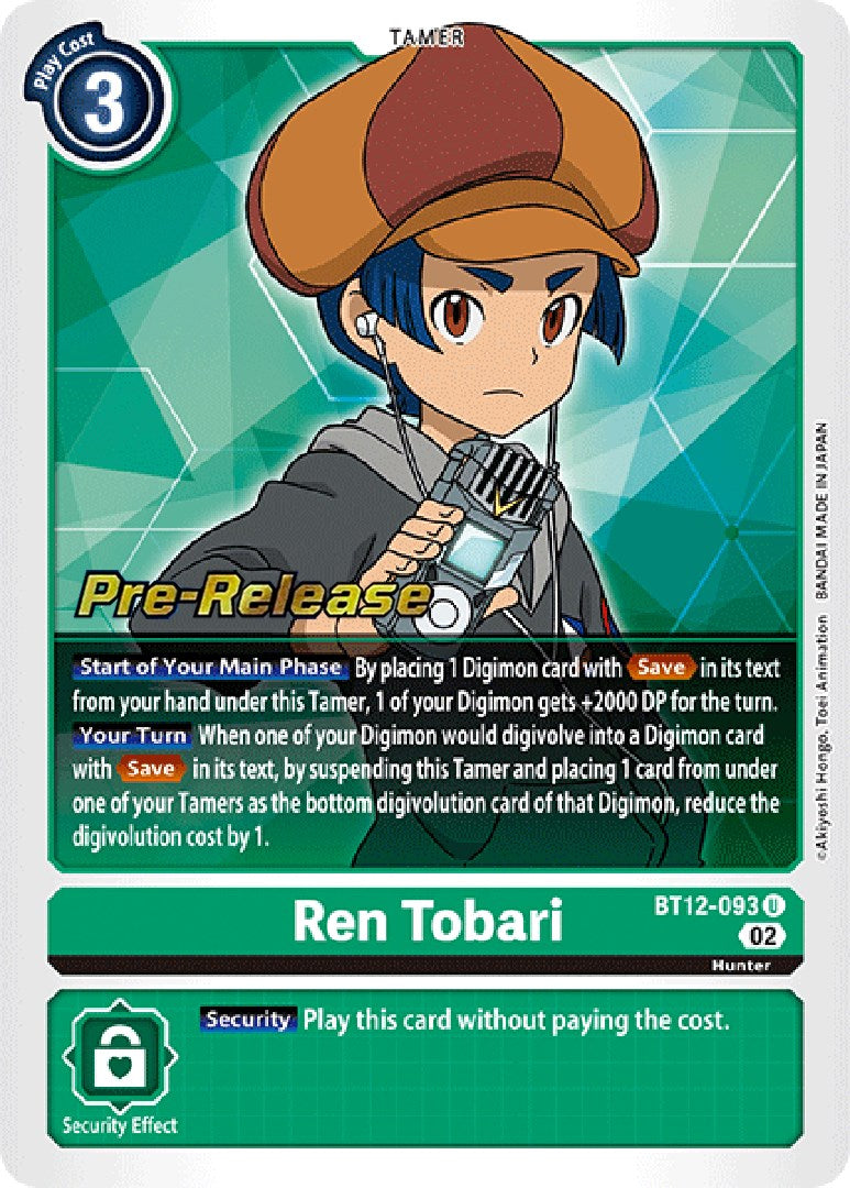 Ren Tobari [BT12-093] [Across Time Pre-Release Cards] | Anubis Games and Hobby