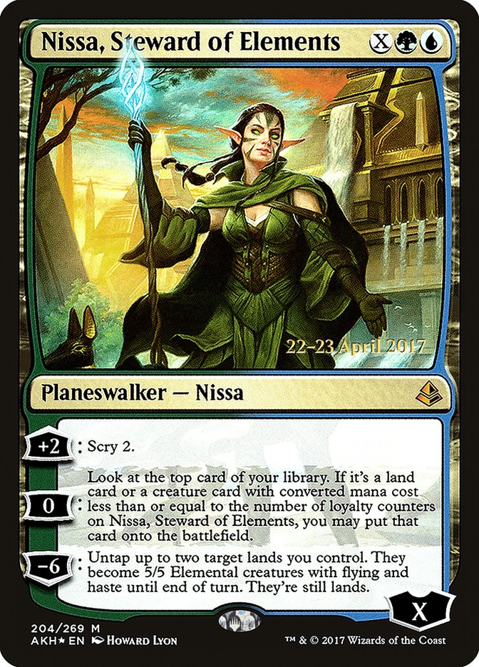 Nissa, Steward of Elements [Amonkhet Prerelease Promos] | Anubis Games and Hobby