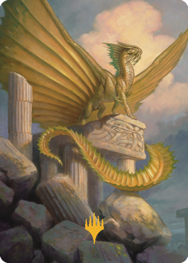 Ancient Gold Dragon Art Card (05) (Gold-Stamped Signature) [Commander Legends: Battle for Baldur's Gate Art Series] | Anubis Games and Hobby