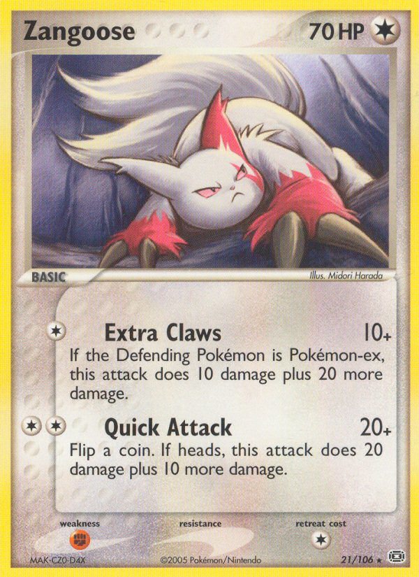 Zangoose (21/106) [EX: Emerald] | Anubis Games and Hobby