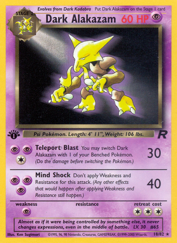 Dark Alakazam (18/82) [Team Rocket 1st Edition] | Anubis Games and Hobby