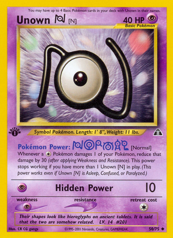 Unown [N] (50/75) [Neo Discovery 1st Edition] | Anubis Games and Hobby