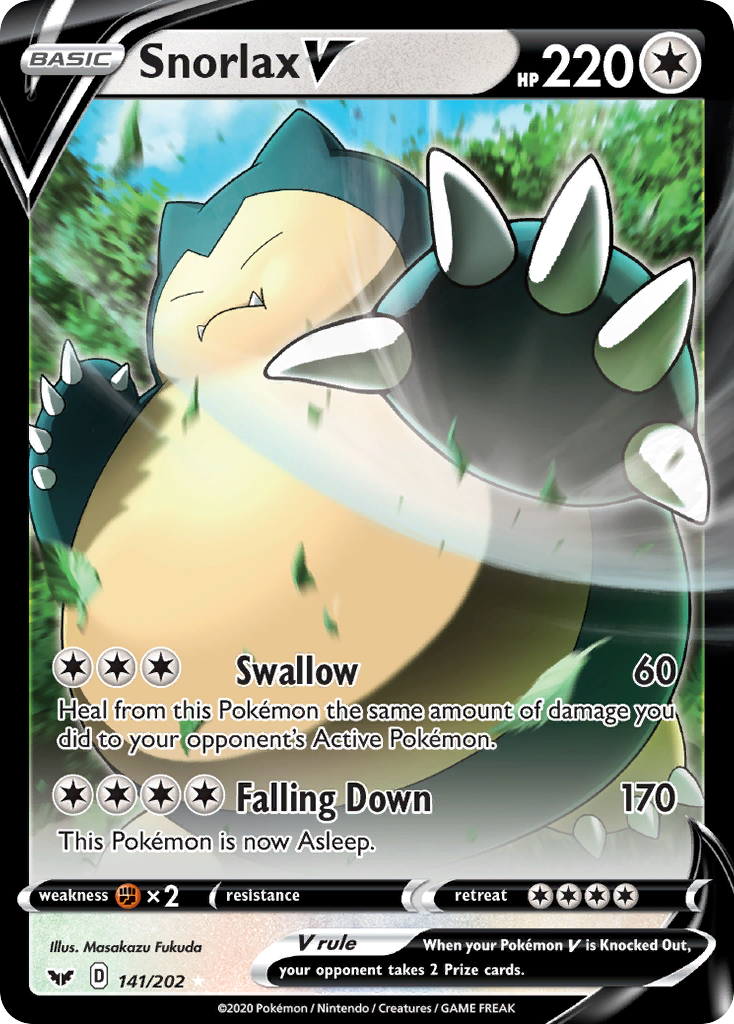 Snorlax V (141/202) (Oversized) [Sword & Shield: Base Set] | Anubis Games and Hobby