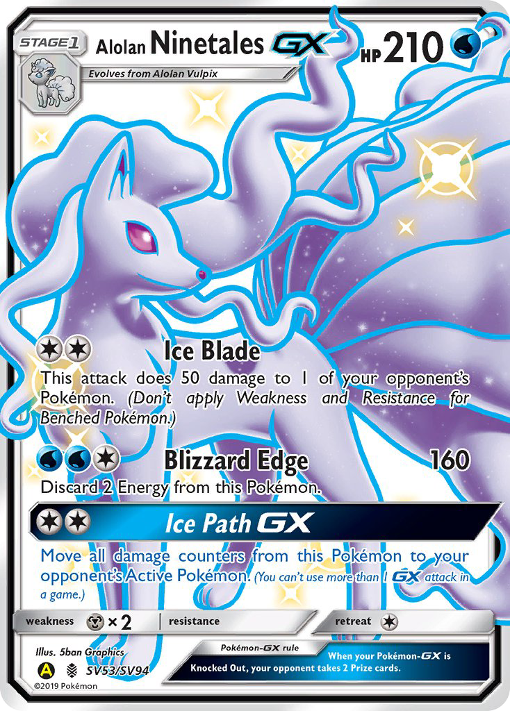 Alolan Ninetales GX (SV53/SV94) [Sun & Moon: Hidden Fates - Shiny Vault] | Anubis Games and Hobby