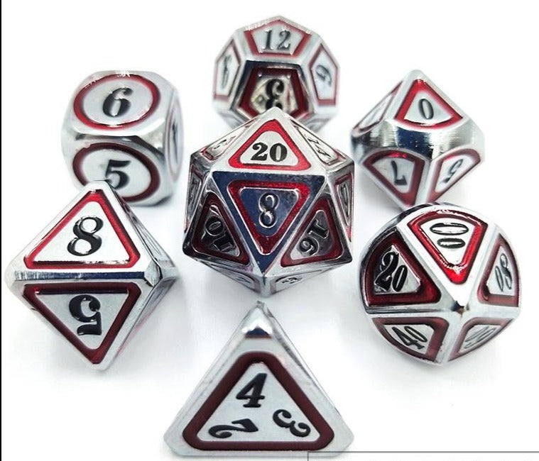 Red Enamel Metal RPG Set | Anubis Games and Hobby