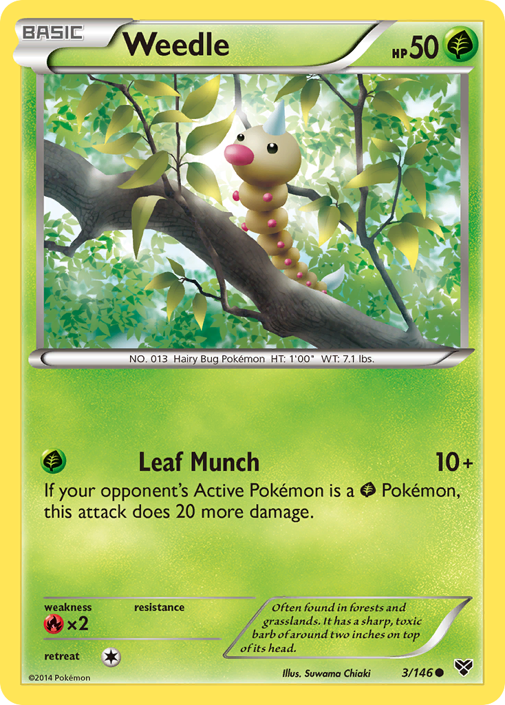 Weedle (3/146) [XY: Base Set] | Anubis Games and Hobby