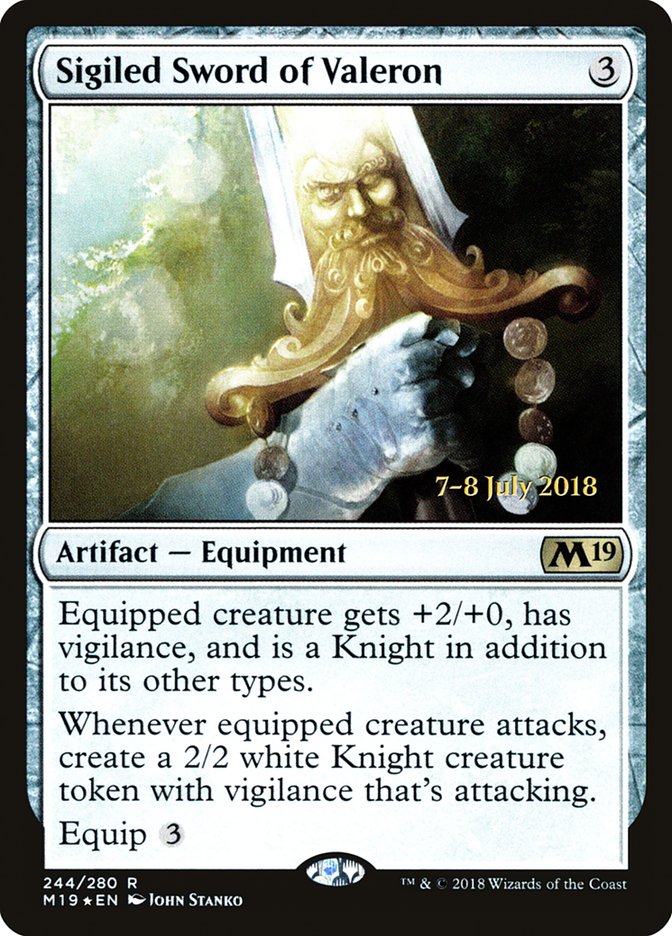 Sigiled Sword of Valeron [Core Set 2019 Prerelease Promos] | Anubis Games and Hobby