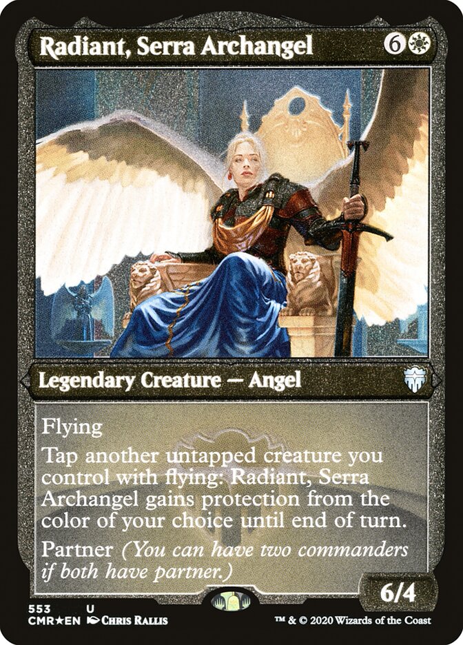 Radiant, Serra Archangel (Etched) [Commander Legends] | Anubis Games and Hobby