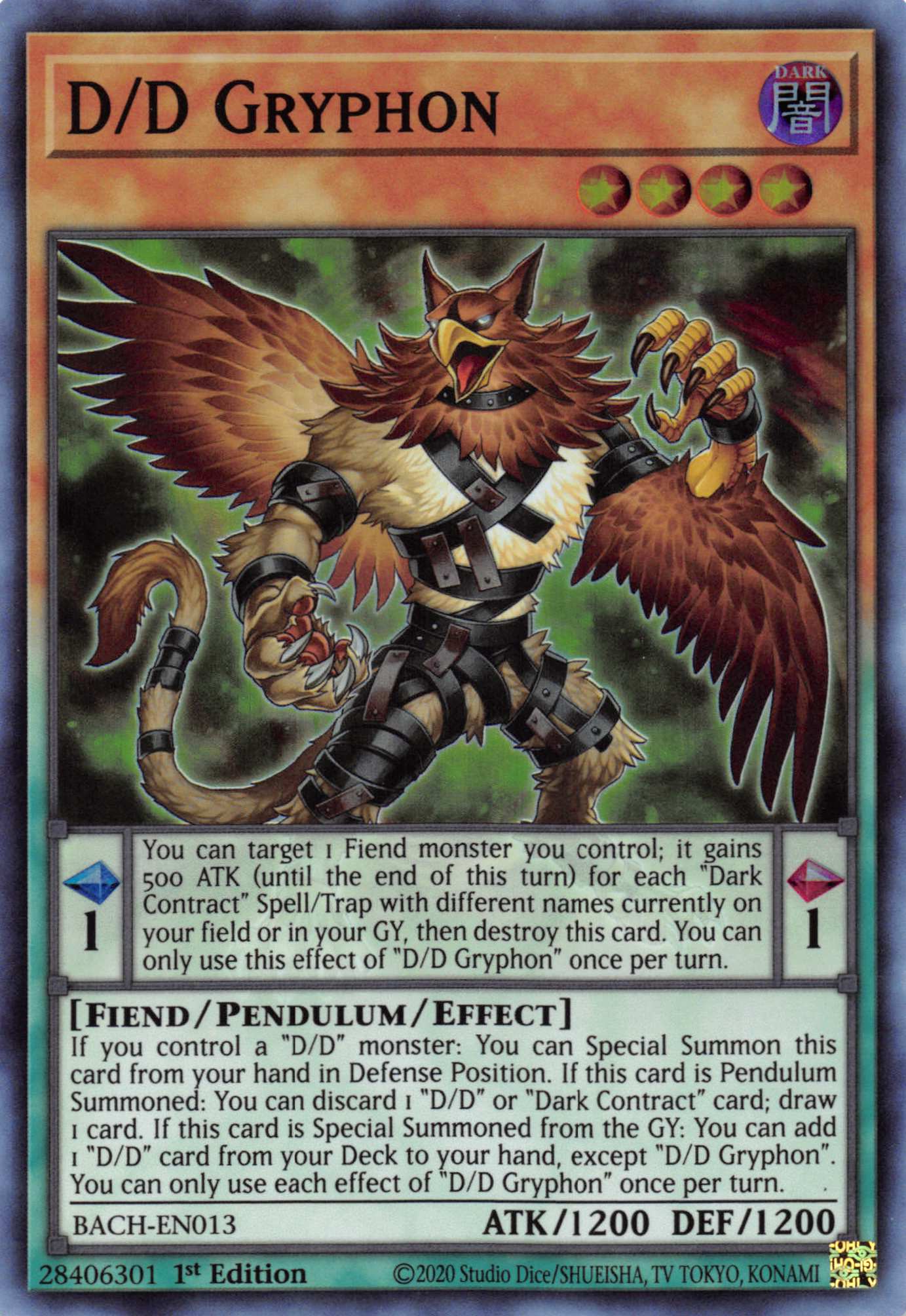 D/D Gryphon [BACH-EN013] Super Rare | Anubis Games and Hobby