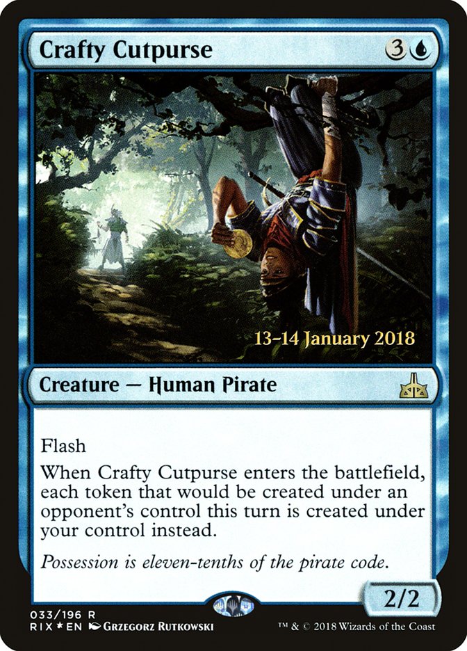 Crafty Cutpurse [Rivals of Ixalan Prerelease Promos] | Anubis Games and Hobby