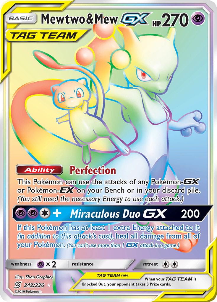 Mewtwo & Mew GX (242/236) [Sun & Moon: Unified Minds] | Anubis Games and Hobby