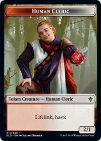 Human Cleric // Food (15) Double-Sided Token [Throne of Eldraine Tokens] | Anubis Games and Hobby