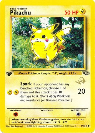 Pikachu (60/64) (W Stamped Promo) [Jungle 1st Edition] | Anubis Games and Hobby