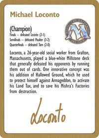 1996 Michael Loconto Biography Card [World Championship Decks] | Anubis Games and Hobby