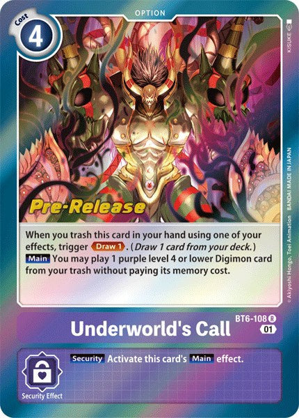 Underworld's Call [BT6-108] [Double Diamond Pre-Release Cards] | Anubis Games and Hobby