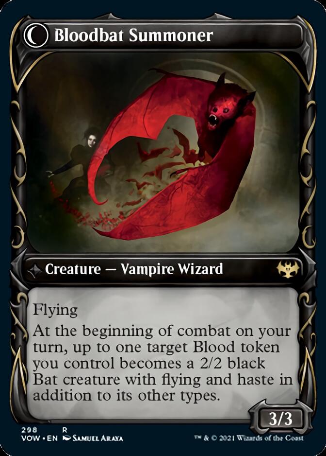 Voldaren Bloodcaster // Bloodbat Summoner (Showcase Fang Frame) [Innistrad: Crimson Vow] | Anubis Games and Hobby