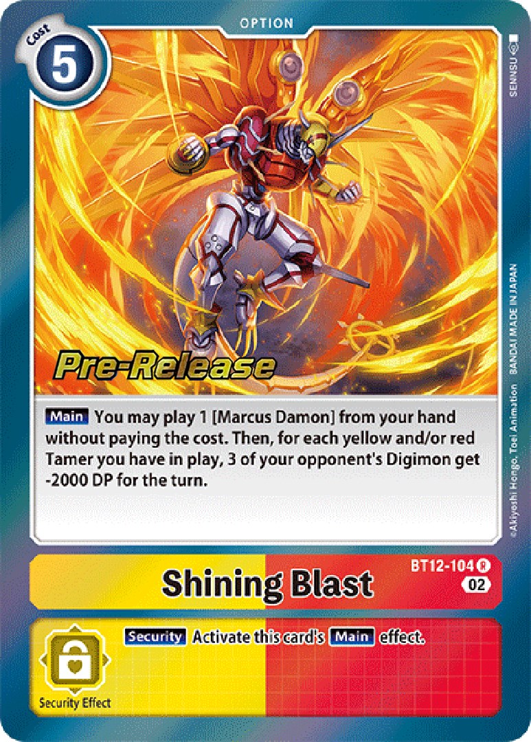 Shining Blast [BT12-104] [Across Time Pre-Release Cards] | Anubis Games and Hobby