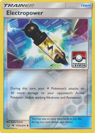 Electropower (172a/214) (League Promo) [Sun & Moon: Lost Thunder] | Anubis Games and Hobby