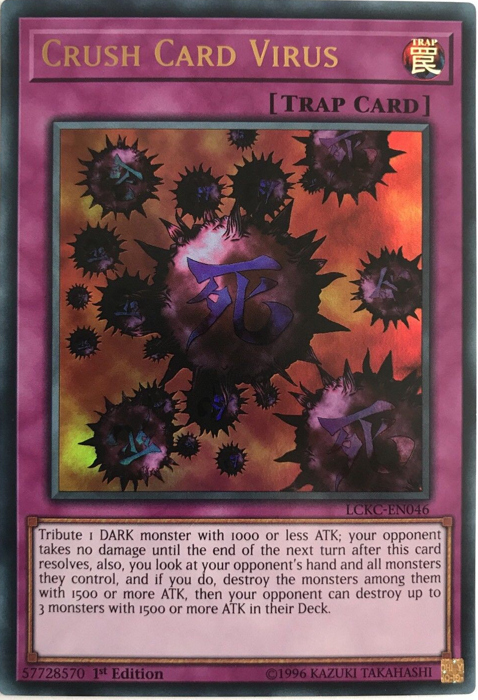 Crush Card Virus (Version 1) [LCKC-EN046] Ultra Rare | Anubis Games and Hobby