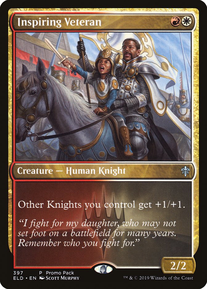 Inspiring Veteran (Promo Pack) [Throne of Eldraine Promos] | Anubis Games and Hobby