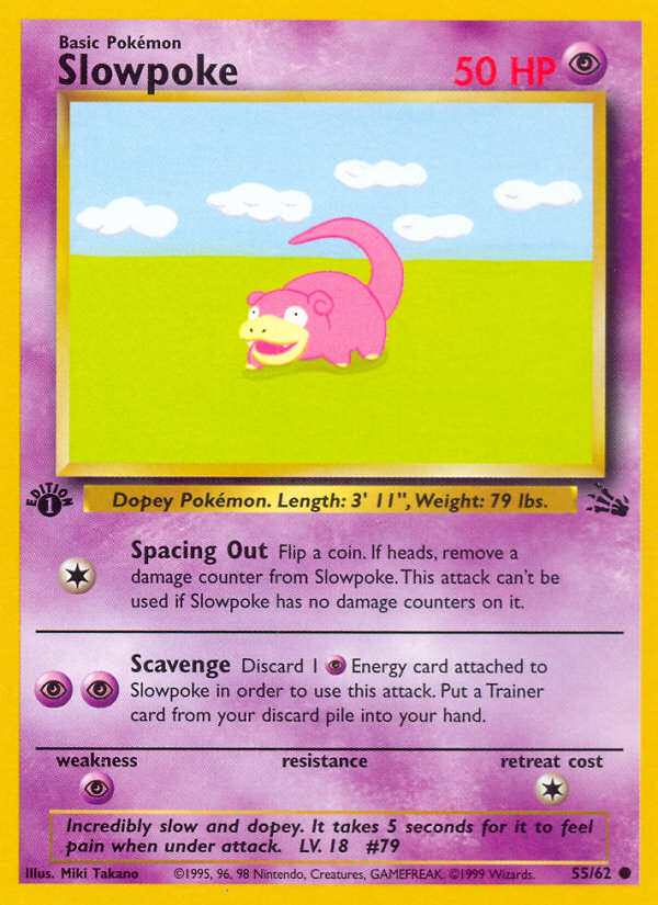 Slowpoke (55/62) [Fossil 1st Edition] | Anubis Games and Hobby