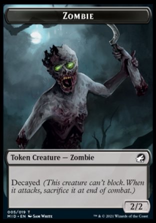 Zombie Token (005) [Innistrad: Midnight Hunt Tokens] | Anubis Games and Hobby