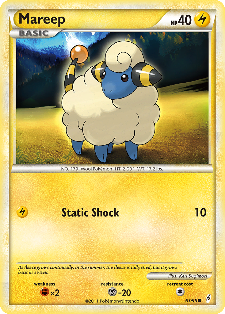 Mareep (63/95) [HeartGold & SoulSilver: Call of Legends] | Anubis Games and Hobby