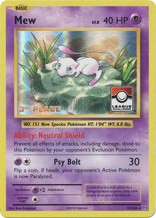 Mew (53/108) (League Promo 3rd Place) [XY: Evolutions] | Anubis Games and Hobby