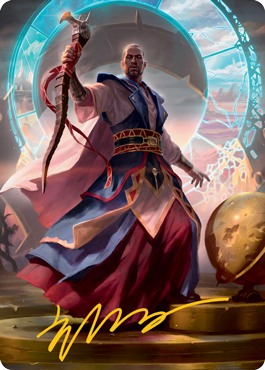 Teferi, Who Slows the Sunset Art Card (Gold-Stamped Signature) [Innistrad: Midnight Hunt Art Series] | Anubis Games and Hobby