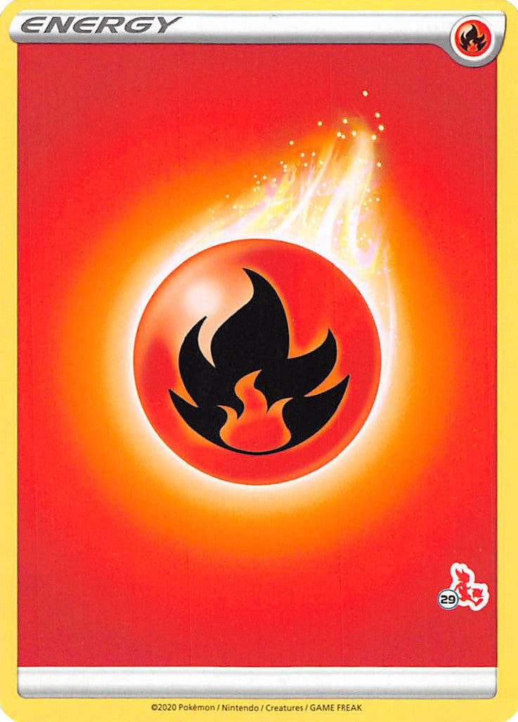 Fire Energy (Cinderace Stamp #29) [Battle Academy 2022] | Anubis Games and Hobby