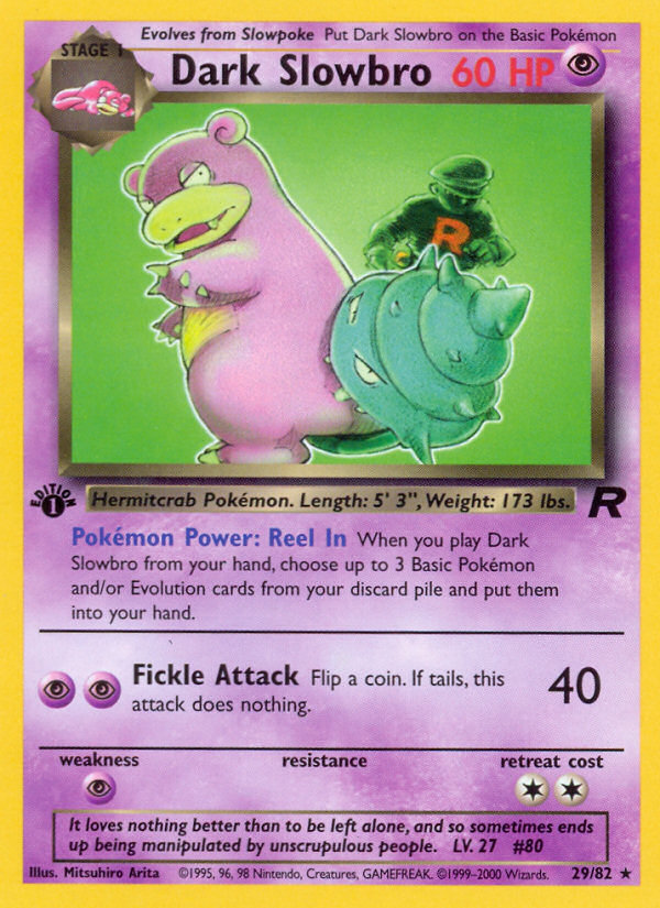 Dark Slowbro (29/82) [Team Rocket 1st Edition] | Anubis Games and Hobby