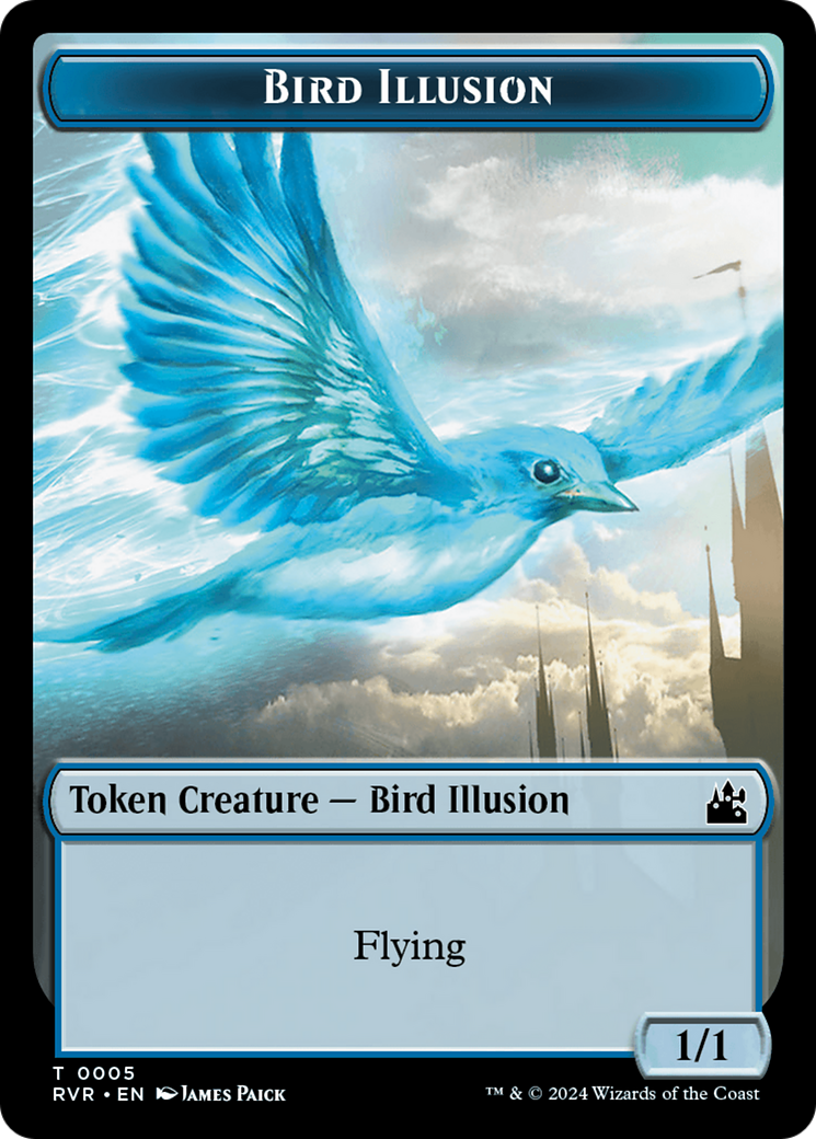 Saproling // Bird Illusion Double-Sided Token [Ravnica Remastered Tokens] | Anubis Games and Hobby