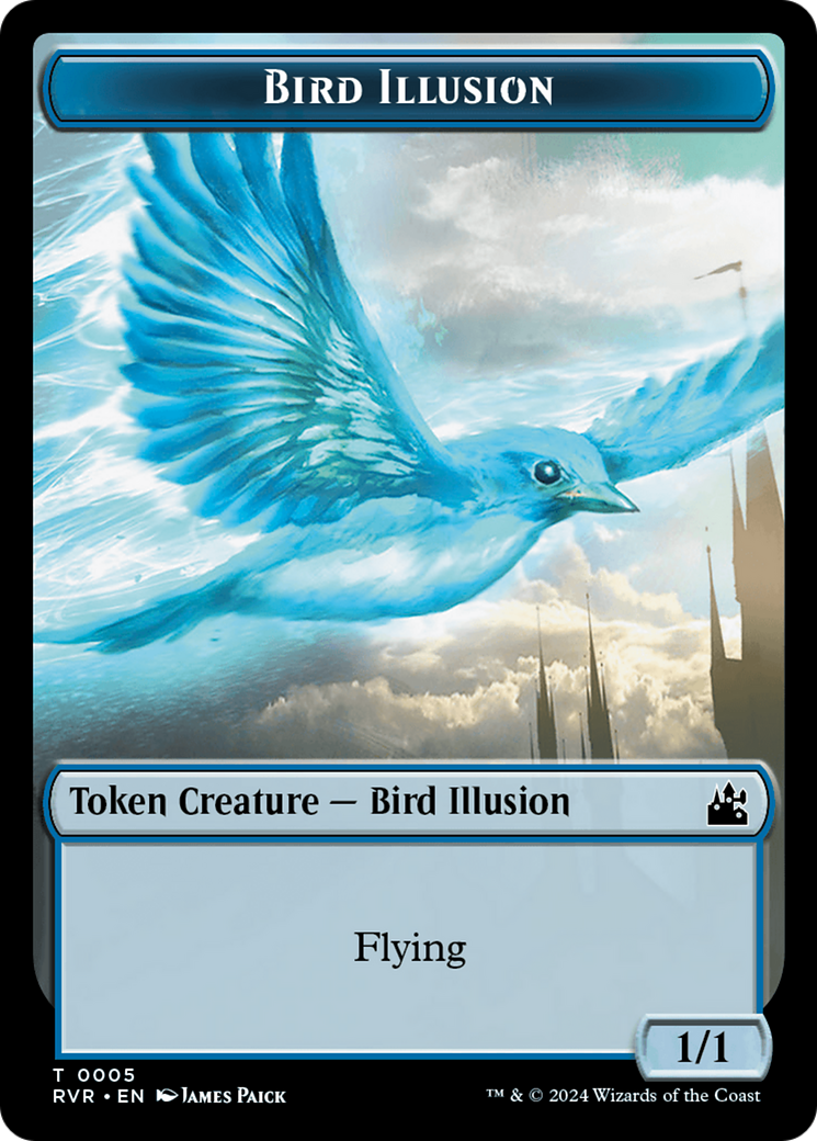 Bird // Bird Illusion Double-Sided Token [Ravnica Remastered Tokens] | Anubis Games and Hobby