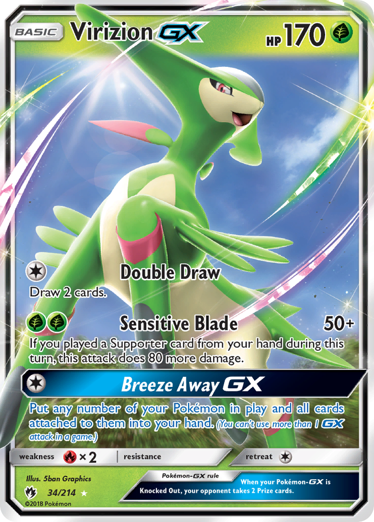 Virizion GX (34/214) [Sun & Moon: Lost Thunder] | Anubis Games and Hobby