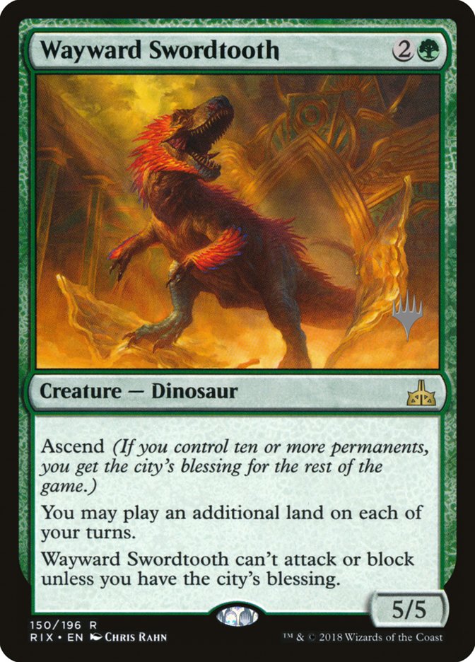 Wayward Swordtooth (Promo Pack) [Rivals of Ixalan Promos] | Anubis Games and Hobby