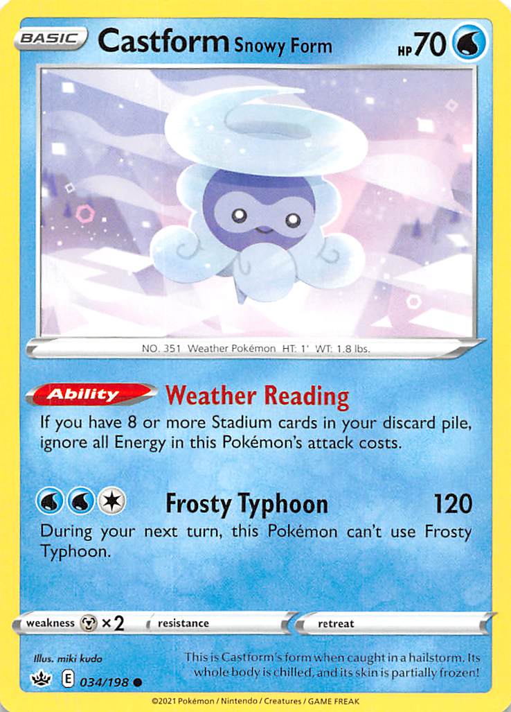 Castform Snowy Form (034/198) [Sword & Shield: Chilling Reign] | Anubis Games and Hobby
