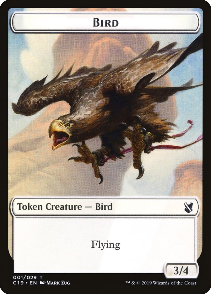 Bird Token (001/029) [Commander 2019 Tokens] | Anubis Games and Hobby