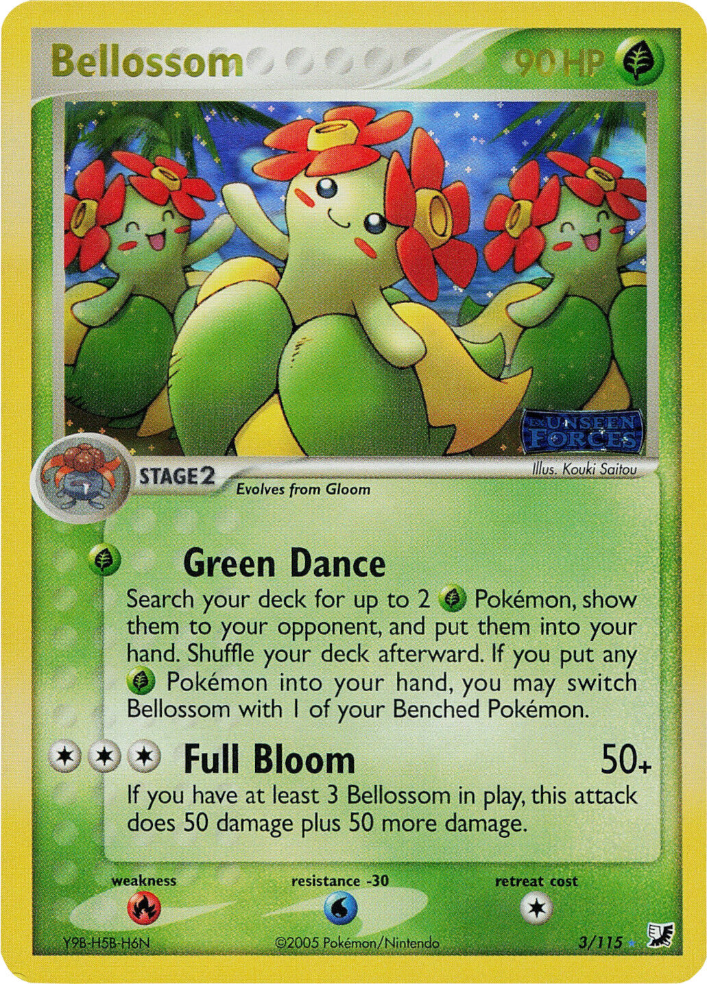 Bellossom (3/115) (Stamped) [EX: Unseen Forces] | Anubis Games and Hobby