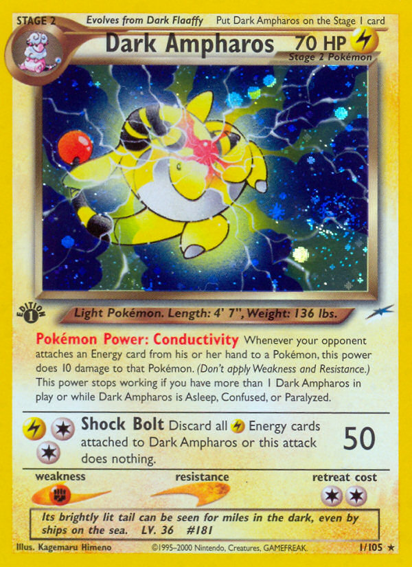 Dark Ampharos (1/105) [Neo Destiny 1st Edition] | Anubis Games and Hobby