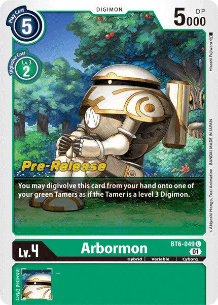 Arbormon [BT6-049] [Double Diamond Pre-Release Cards] | Anubis Games and Hobby