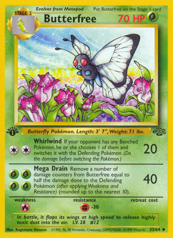 Butterfree (33/64) [Jungle 1st Edition] | Anubis Games and Hobby