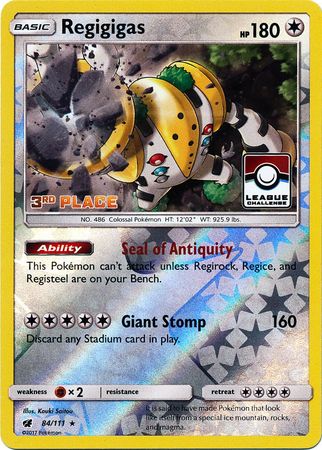 Regigigas (84/111) (League Promo 3rd Place) [Sun & Moon: Crimson Invasion] | Anubis Games and Hobby