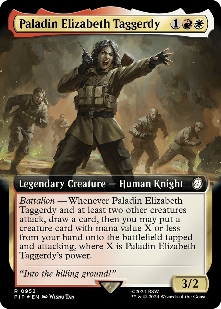 Paladin Elizabeth Taggerdy (Extended Art) (Surge Foil) [Fallout] | Anubis Games and Hobby