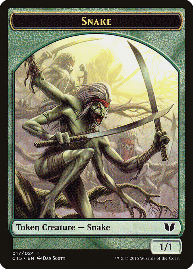 Beast // Snake (017) Double-Sided Token [Commander 2015 Tokens] | Anubis Games and Hobby
