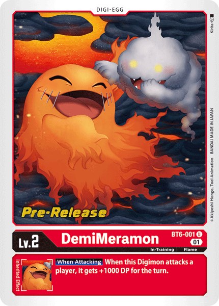 DemiMeramon [BT6-001] [Double Diamond Pre-Release Cards] | Anubis Games and Hobby