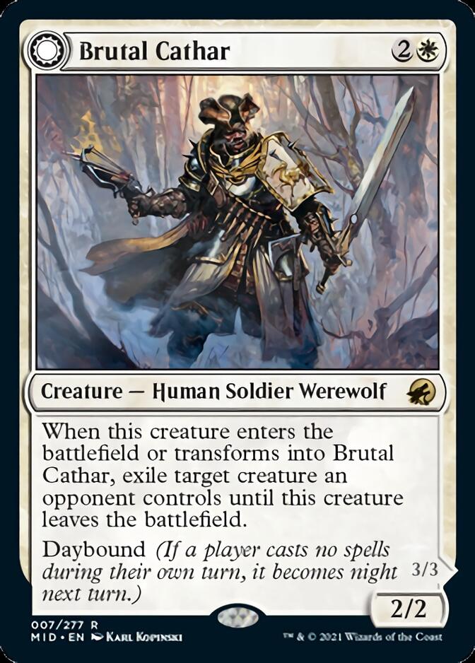 Brutal Cathar // Moonrage Brute [Innistrad: Midnight Hunt] | Anubis Games and Hobby