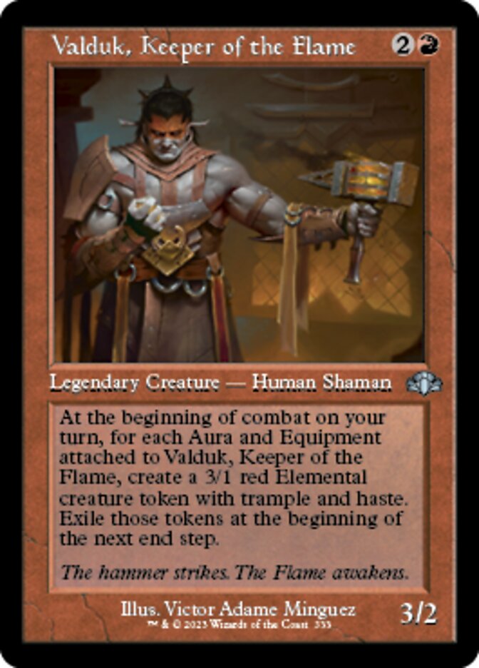 Valduk, Keeper of the Flame (Retro) [Dominaria Remastered] | Anubis Games and Hobby